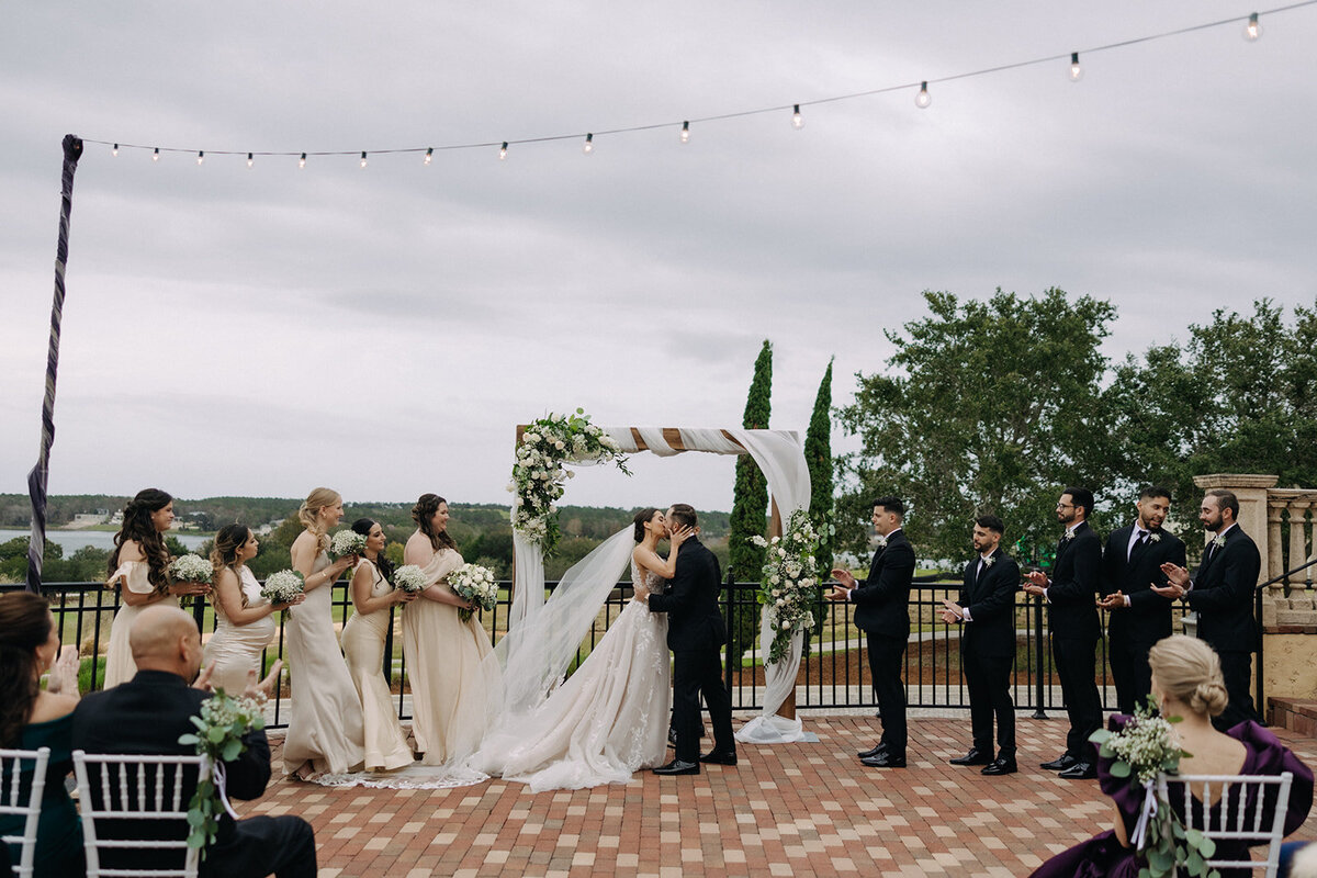 first kiss ceremony at bella collina orlando wedding​