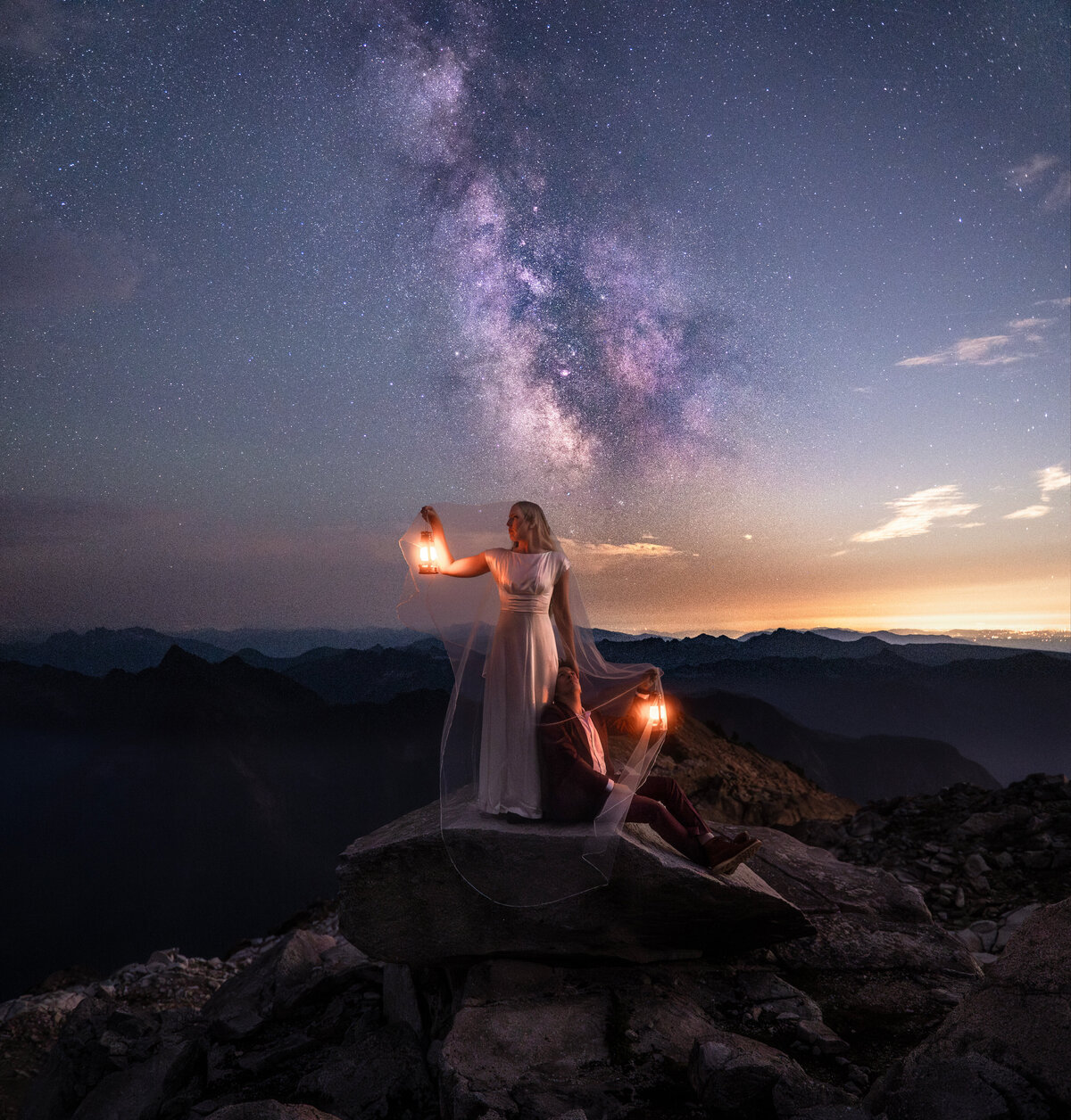 Vesper Peak Washington Milky Way Elopement Veil - small