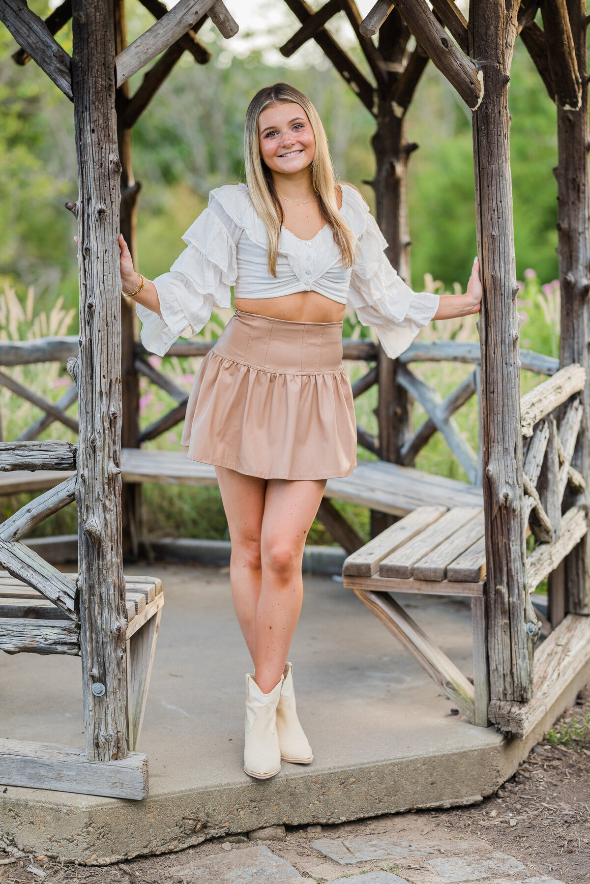 rustic gazebo senior portrait-1