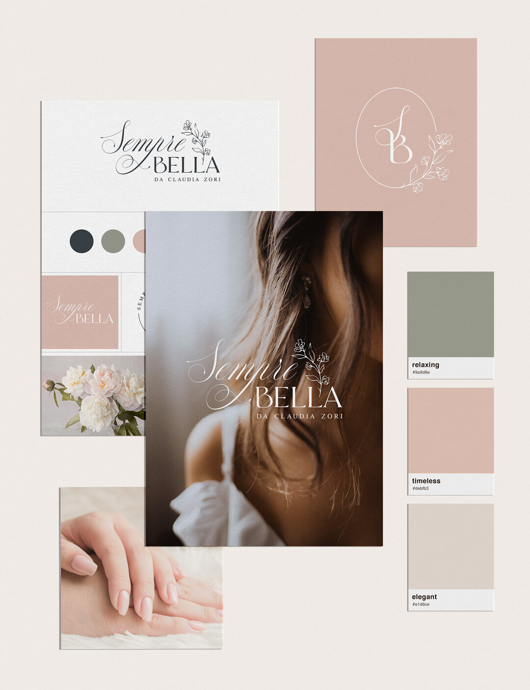 timeless brand design and color palette for sempre bella