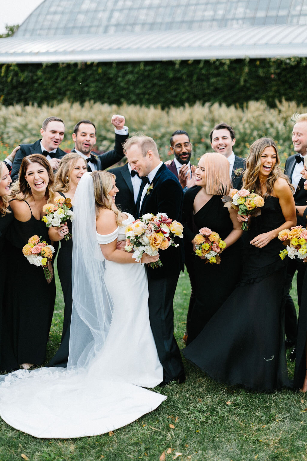 Wedding Party at garfield park conservatory