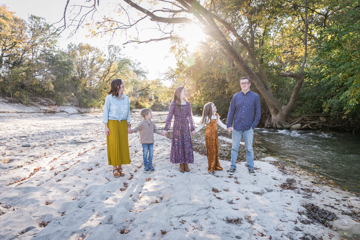Family walking by a creek, Austin Family Photographer, Tiffany Chapman Photography