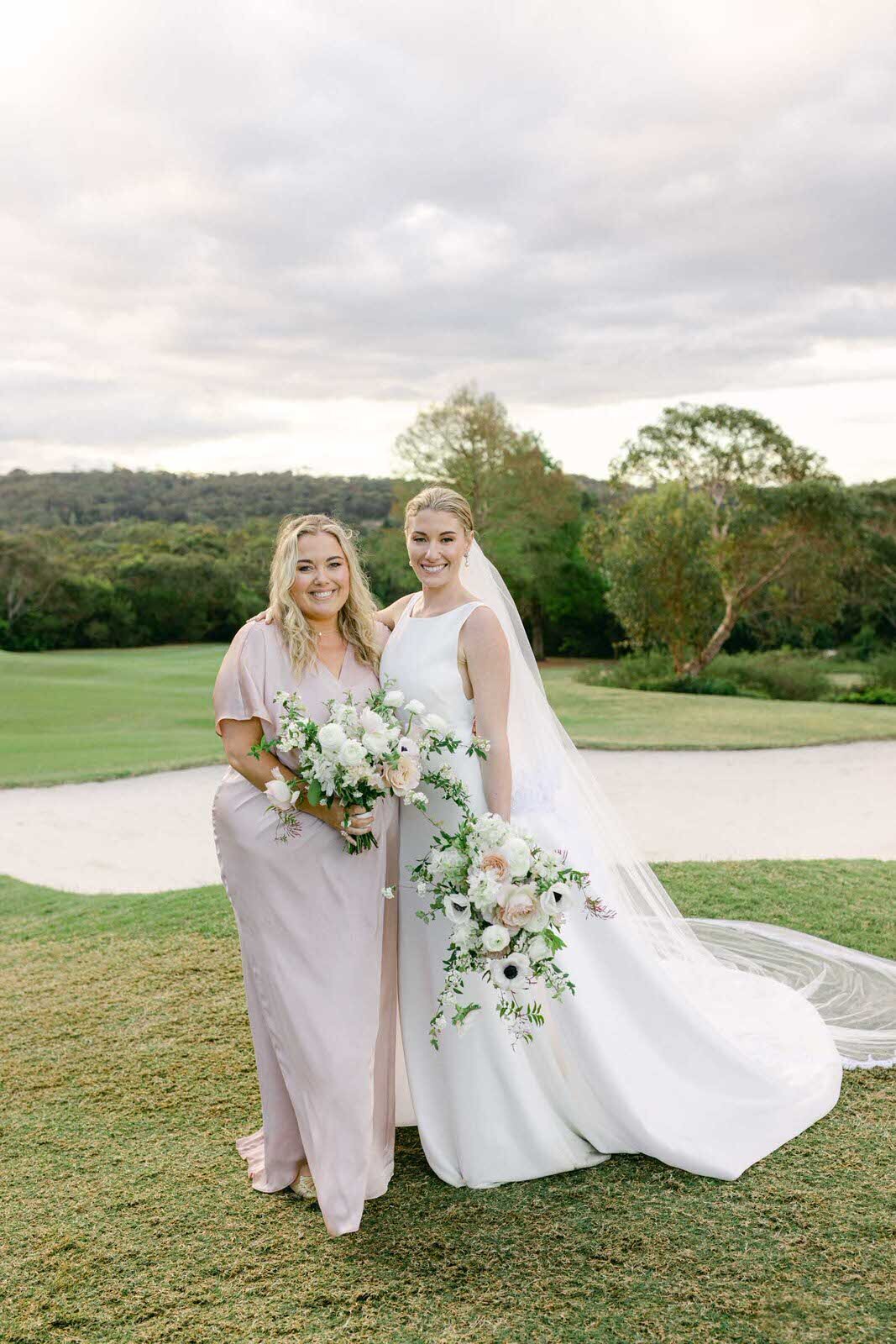 bride and maid of honor