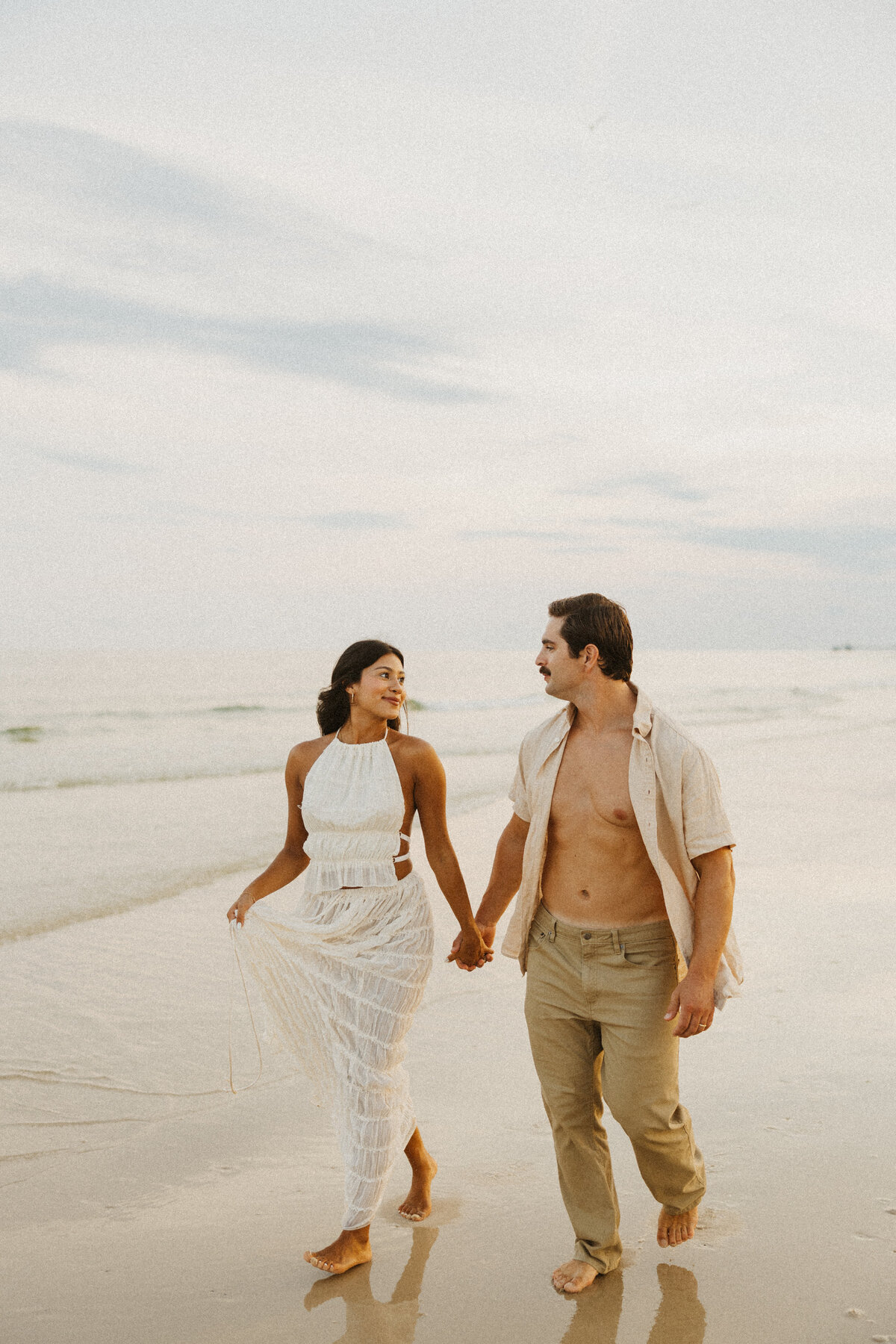 couple walking on beach