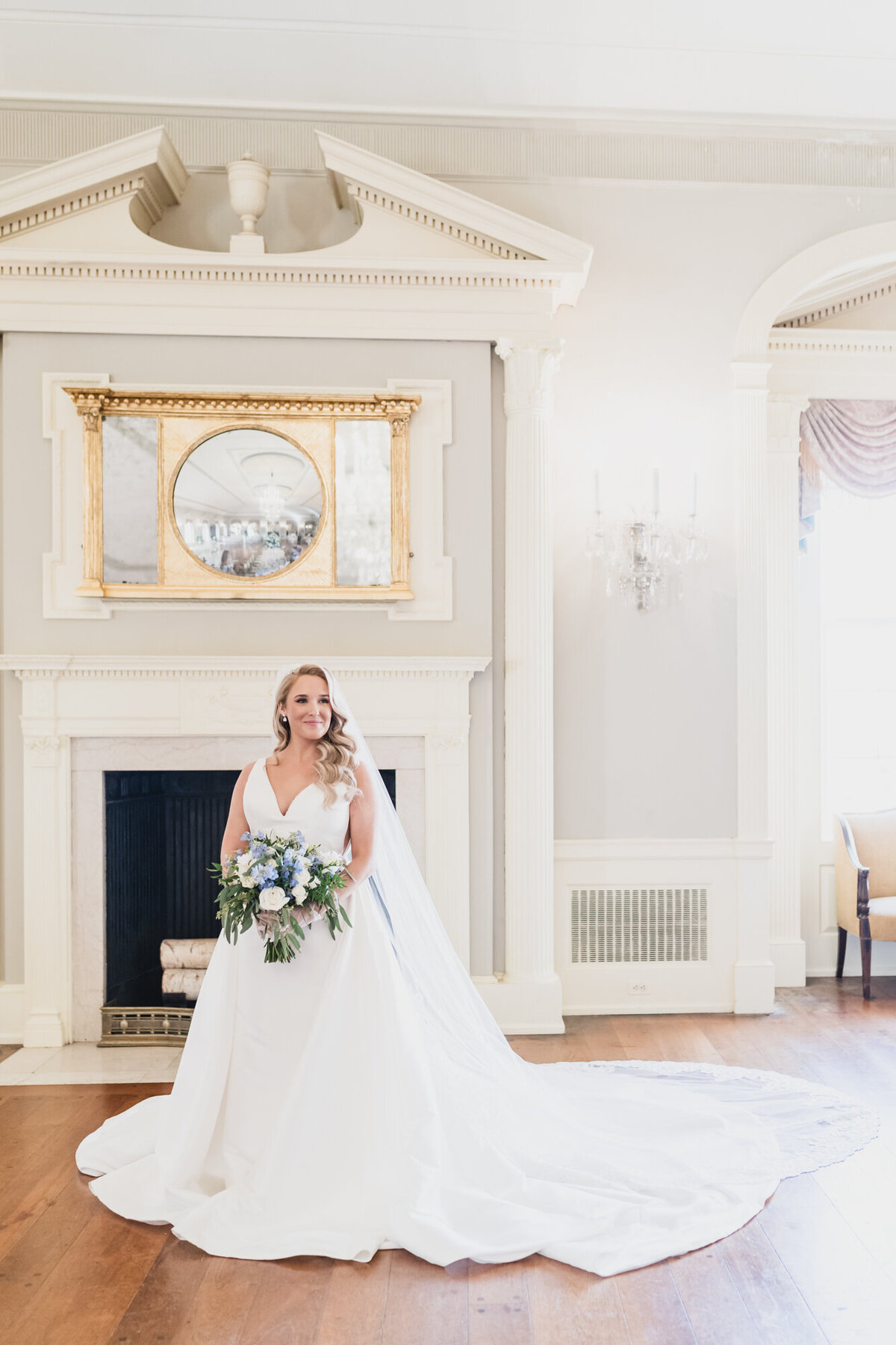 A TIMELESS ROMANTIC CLASSIC DUSTY BLUE BLACK TIE LOVETT HALL LUXURY WEDDING AT GREENFIELD VILLAGE IN DEARBORN MICHIGAN BY KARI DAWSON43