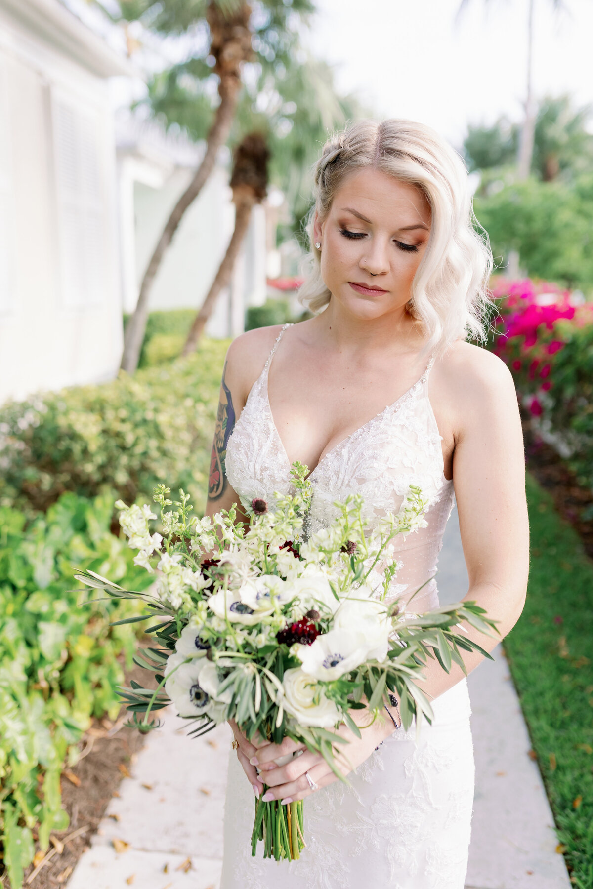 Our Key West bridal hair stylist can create a custom wedding hair design that complements your style and personality. Book your bridal hair appointment at Makeup N Giggles.