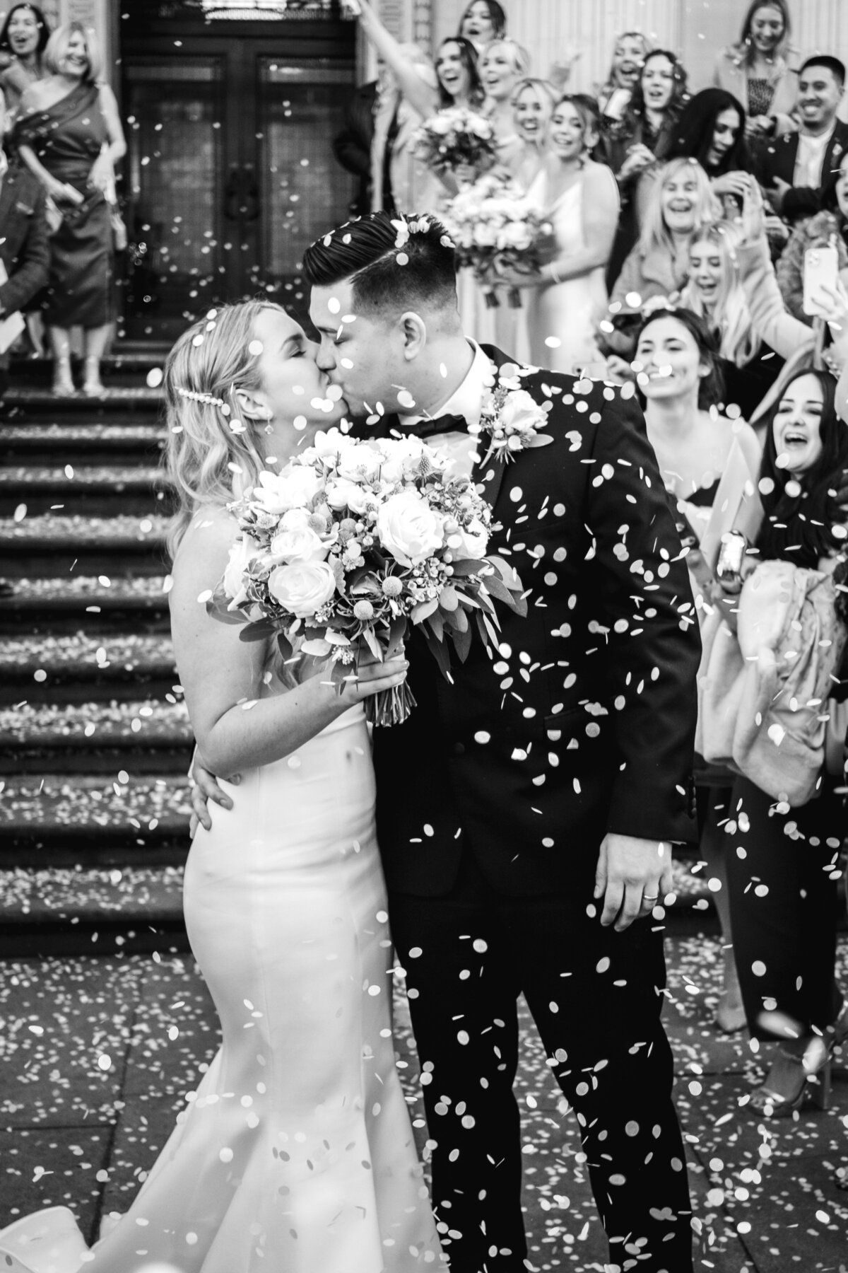 Confetti shot at Old Marylebone Town Hall, London