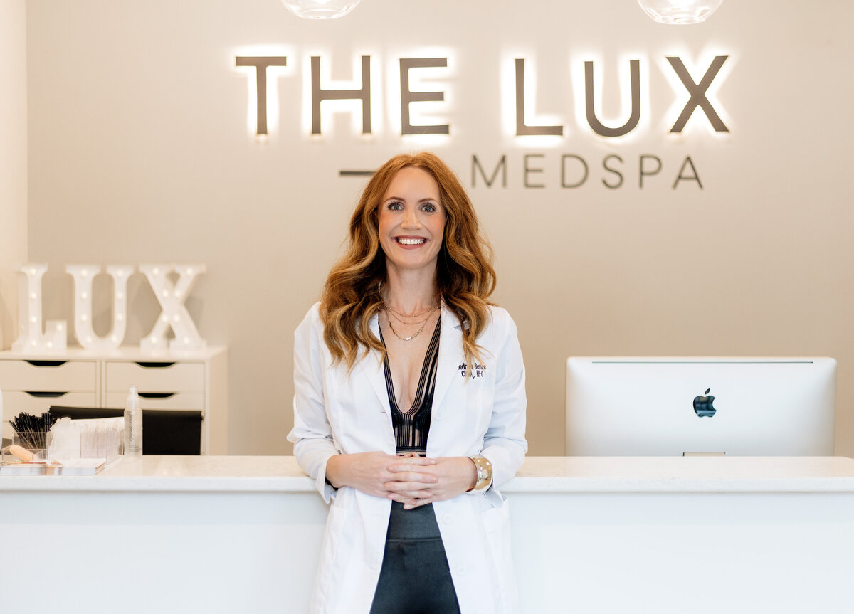 Clean, professional medical spa treatment room with neutral tones at The Lux MedSpa in Northfield