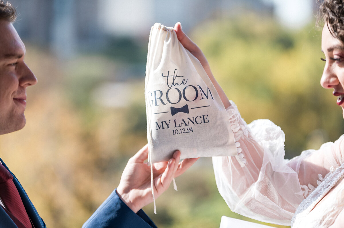 Classic black and white wedding portrait