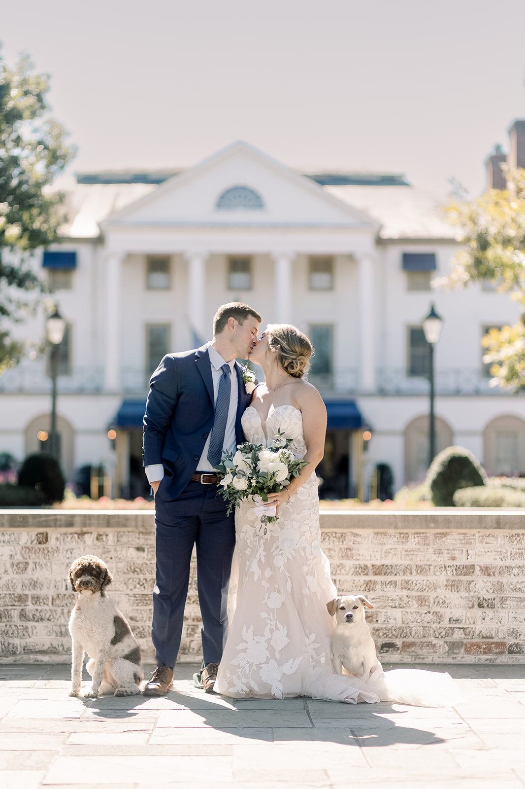 Williamsburg Inn wedding portrait with dogs