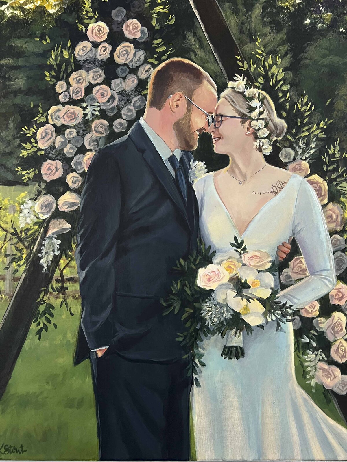 Belle Ame River Falls Wisconsin Live Wedding Painting