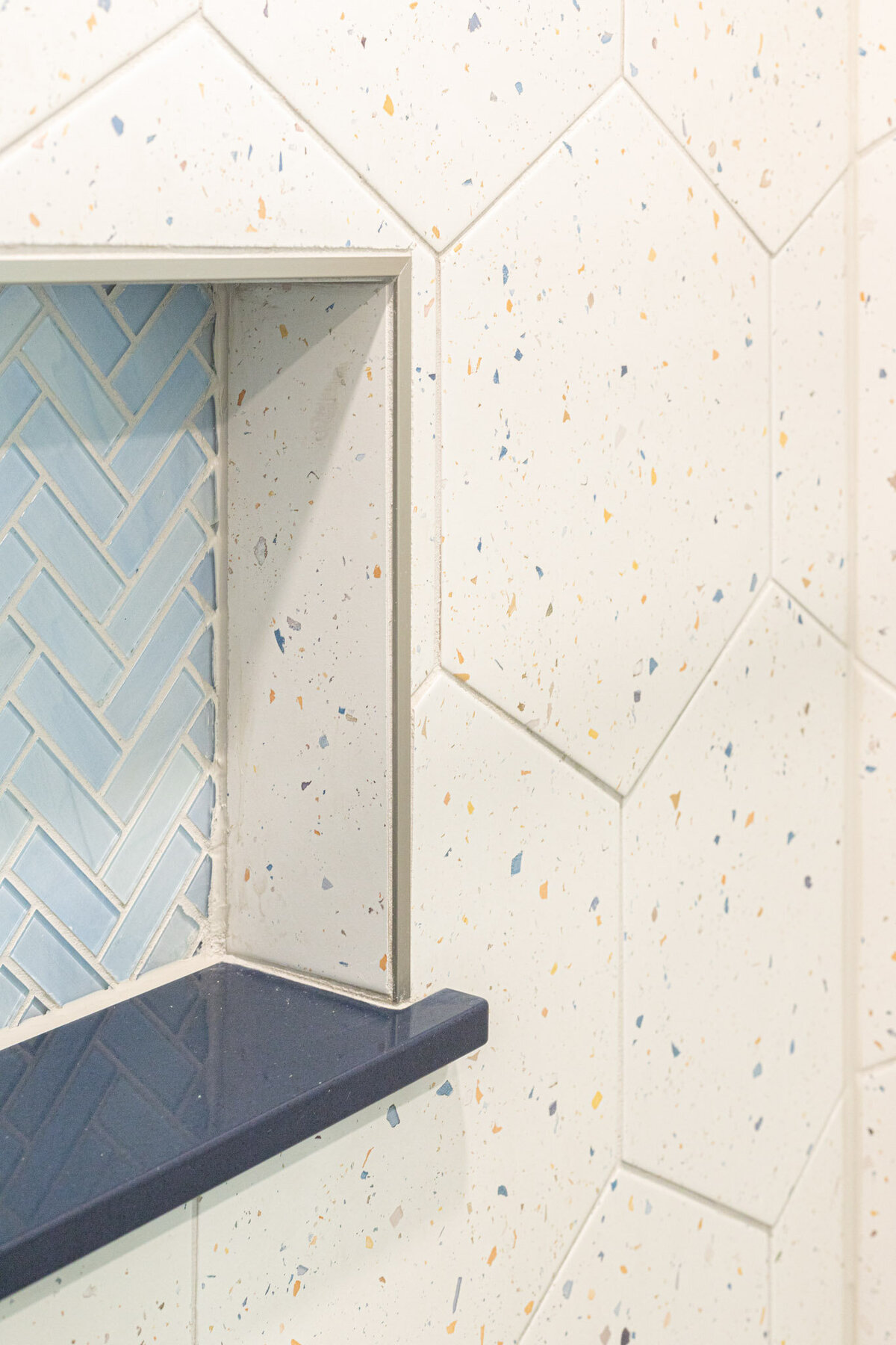 terrazzo pattern hexagon tile