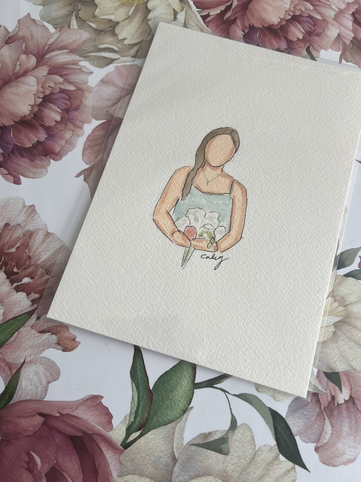 Gorgeous painting of bridesmaid