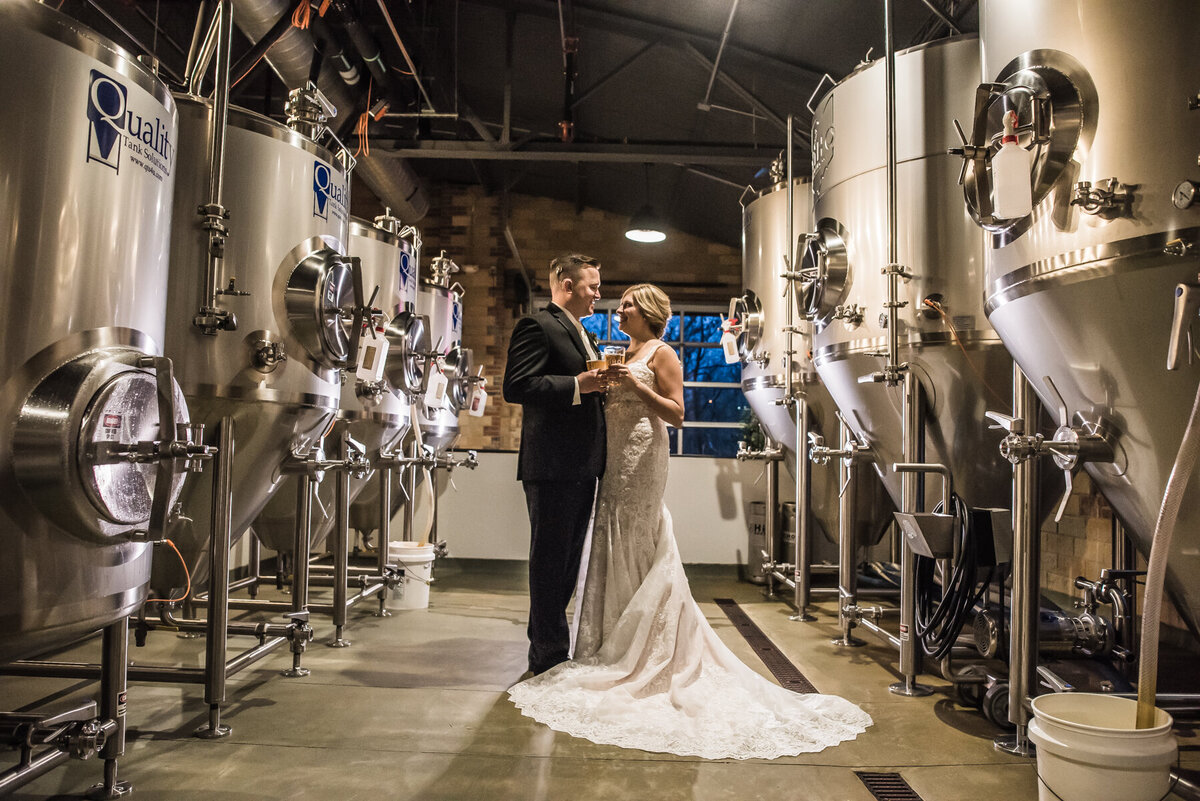 Bride and groom at HiHo Brewery