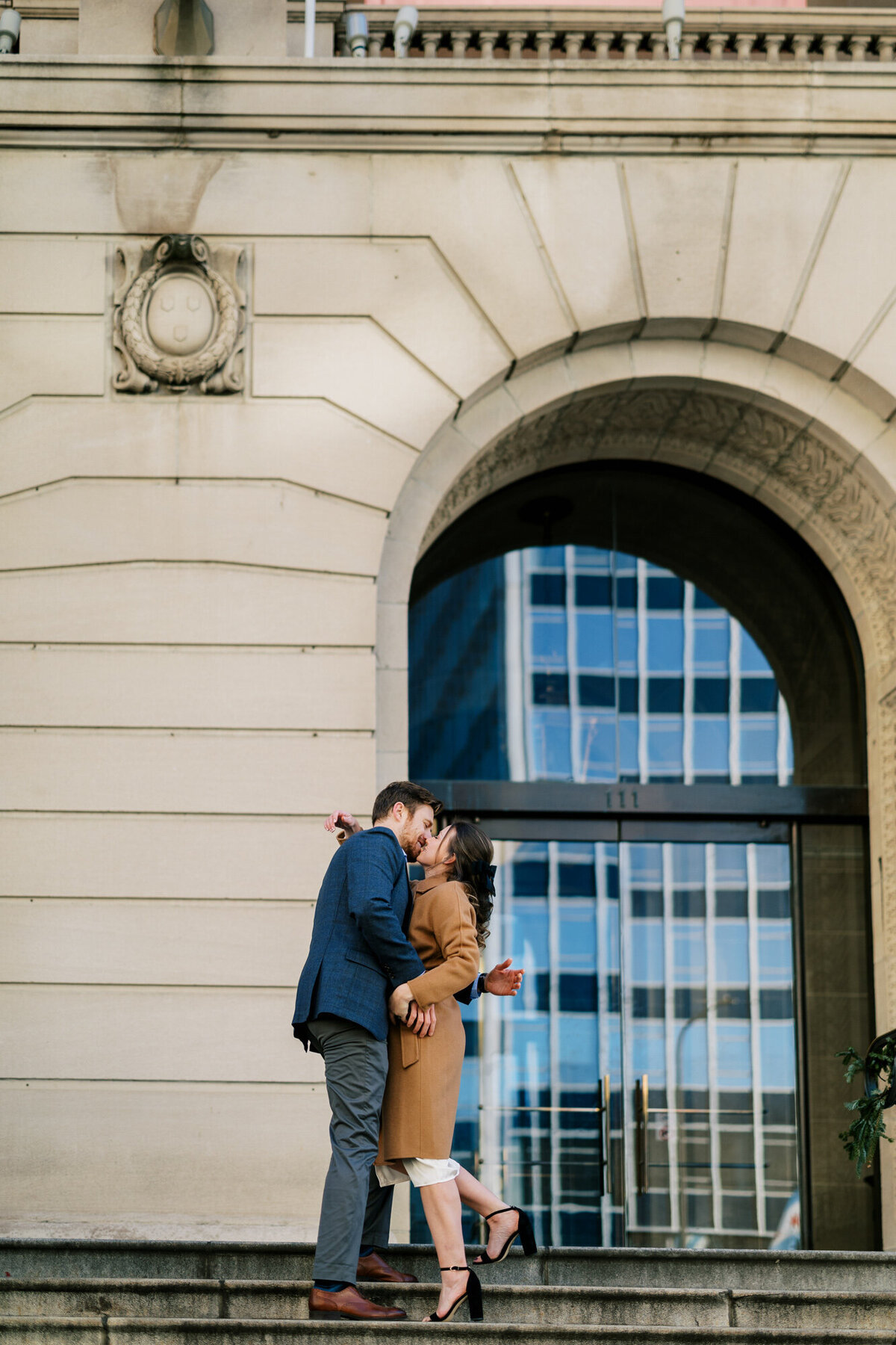 A Coffee Shop Engagement Session During Chicago Winter