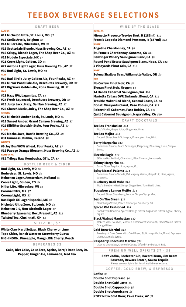 Copy of BEVERAGE MENU