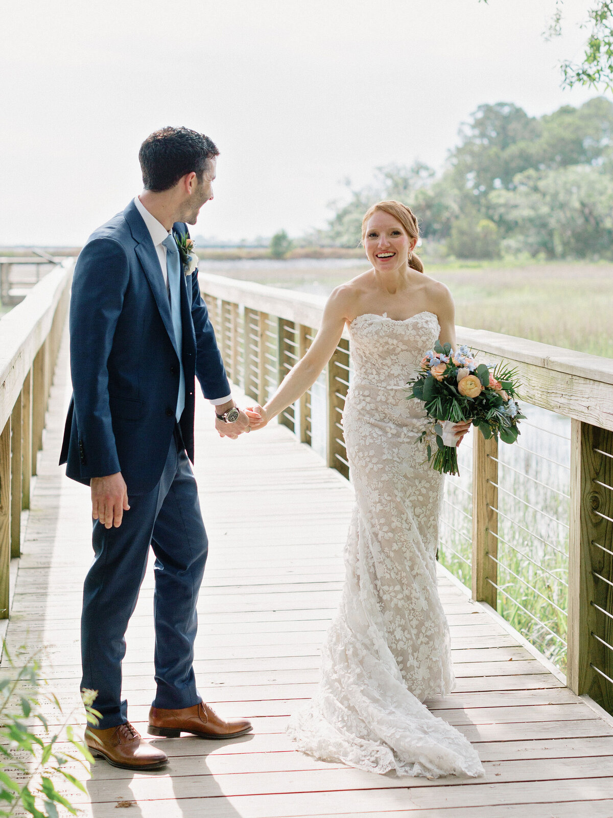 Coastal Blue & White Wedding Flowers at The Coastal Discovery Museum Hilton Head Island, Hilton Head Island, SC | Wedding and Event Florist | Amy Arrington Photography | Coastal Floral & Events