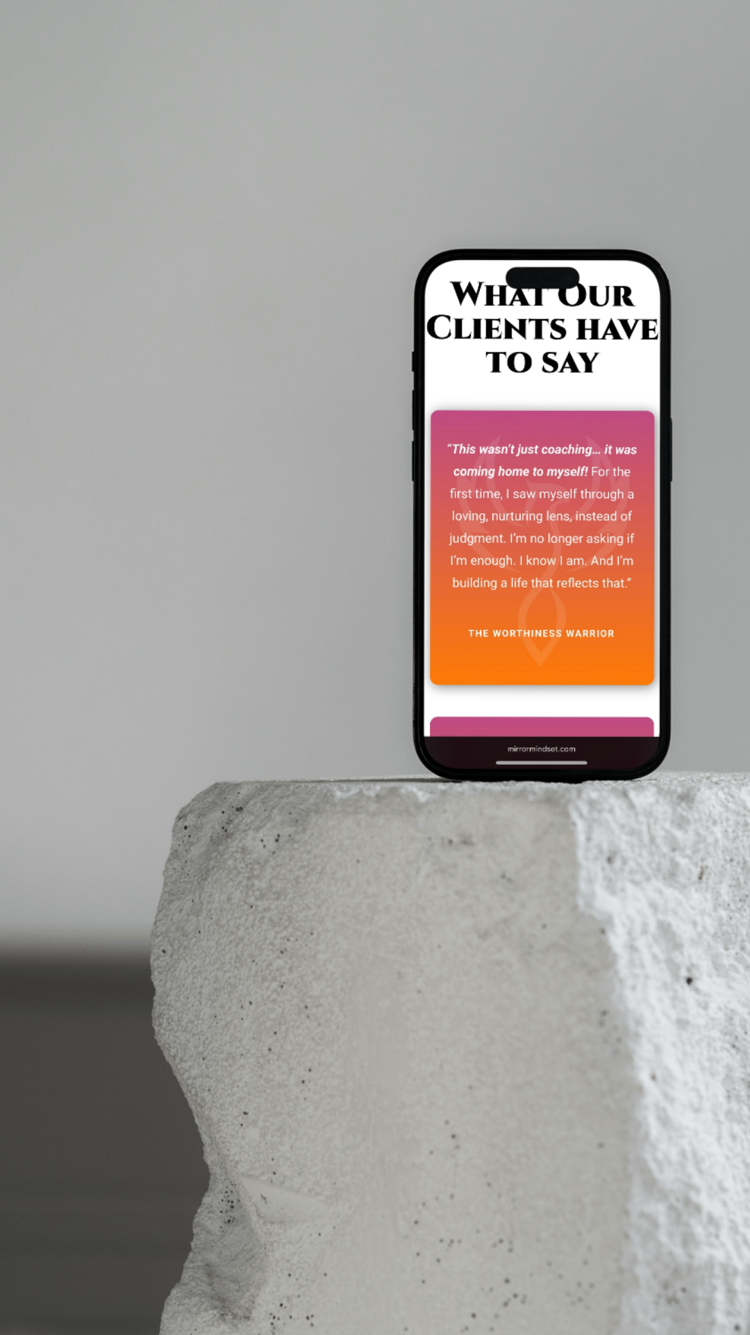 MM Website in Mobile Mock