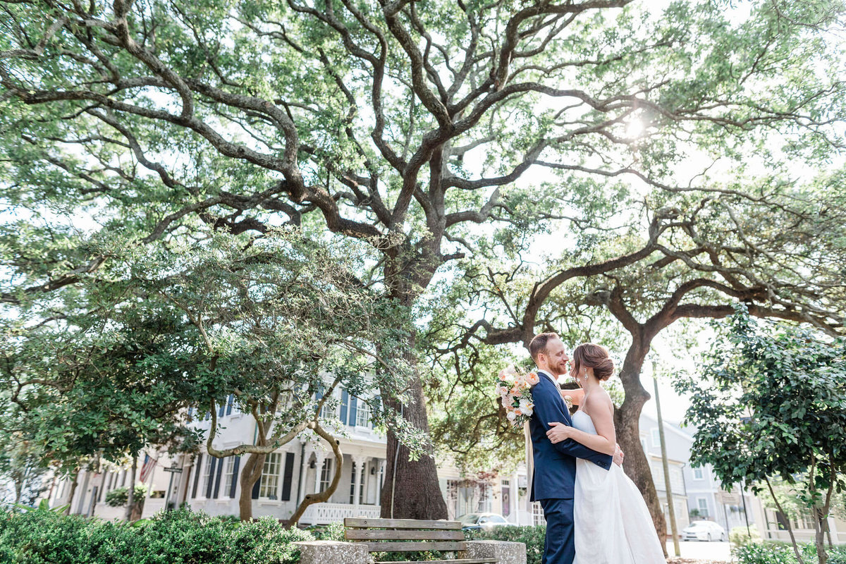 Bride and groom portraits in Savannah by Apt. B Photography