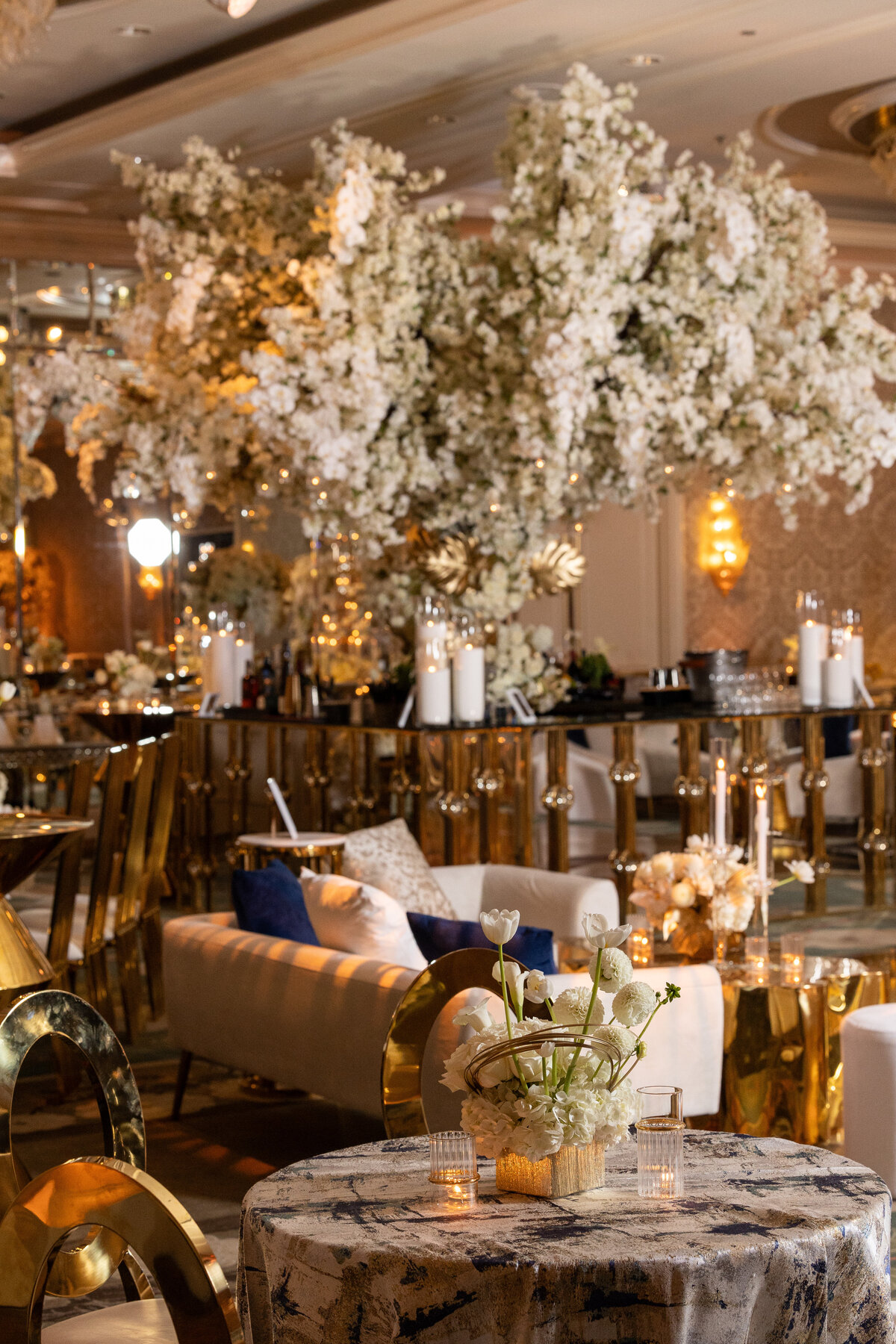 Vertical image of the ball room at four seasons in Beverly Hills