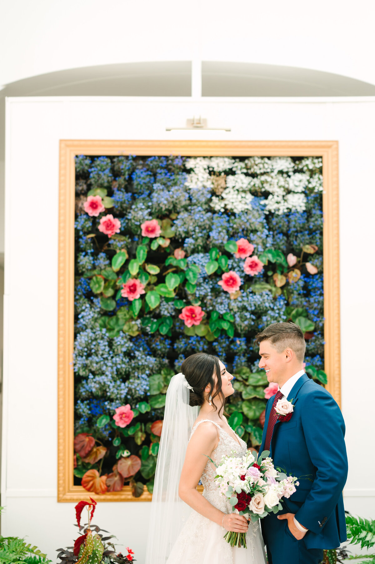 Bride and Groom at phipps conservatory