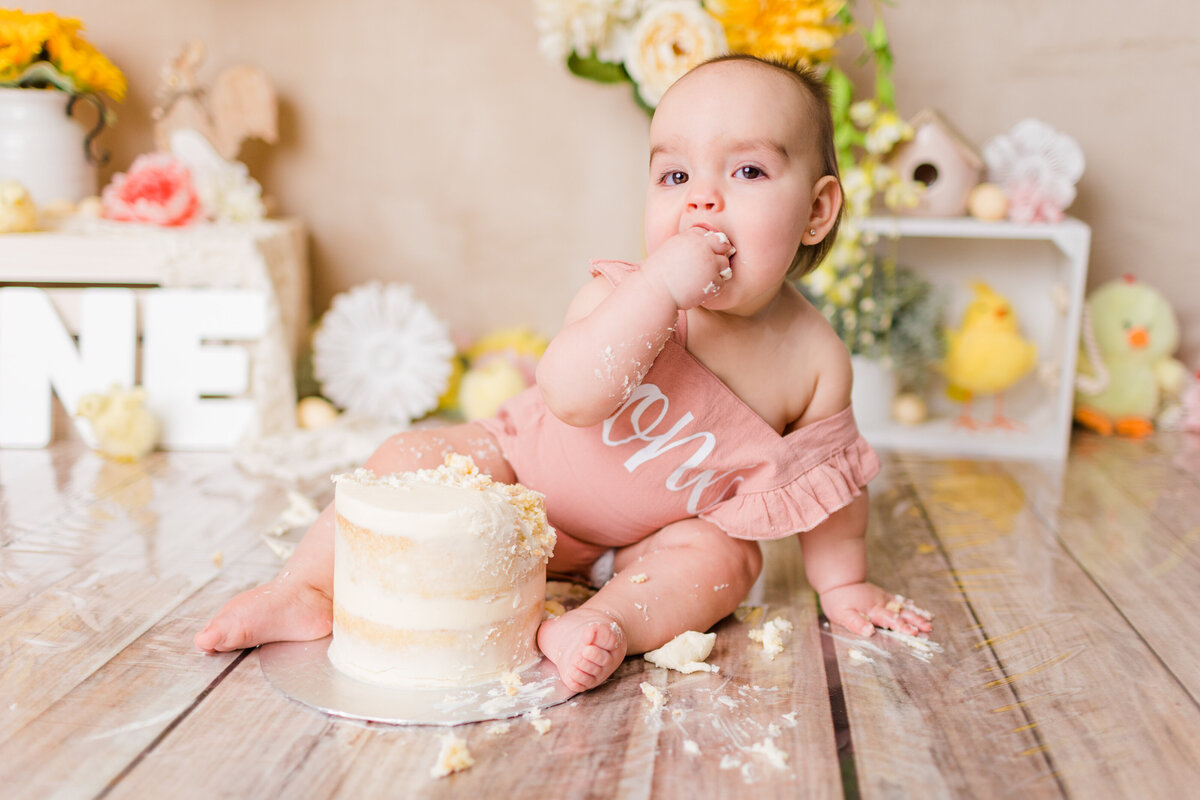 Aria Molzon First Birthday Cake Smash-40