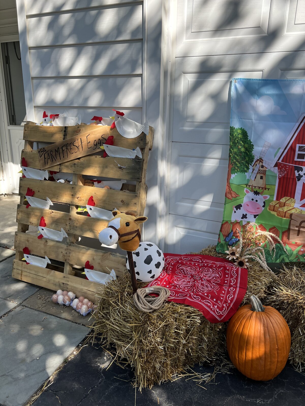 chicken coop and backdrop