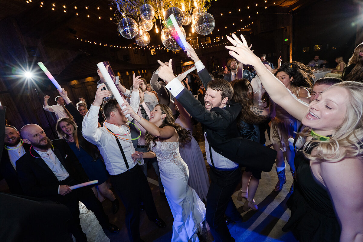 April wedding reception Spruce Mountain ranch