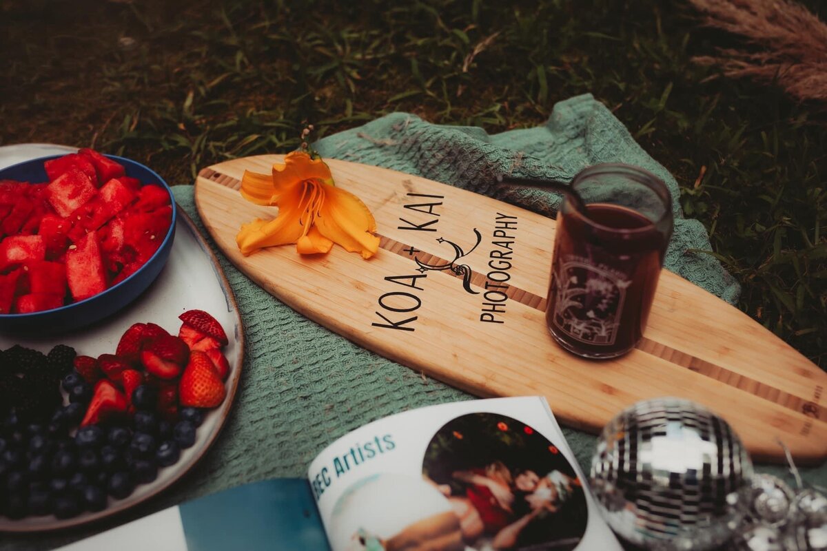 a summertime flat lay display for photography branding