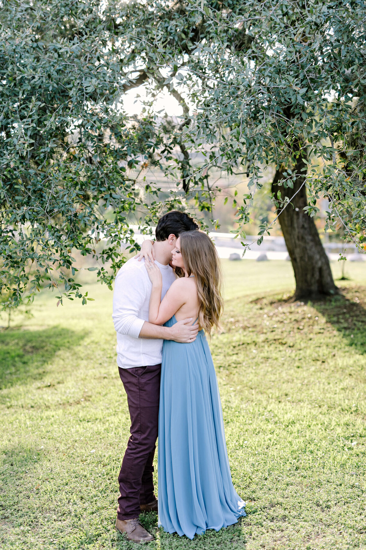 A golden hour engagement session at Bull Creek Park