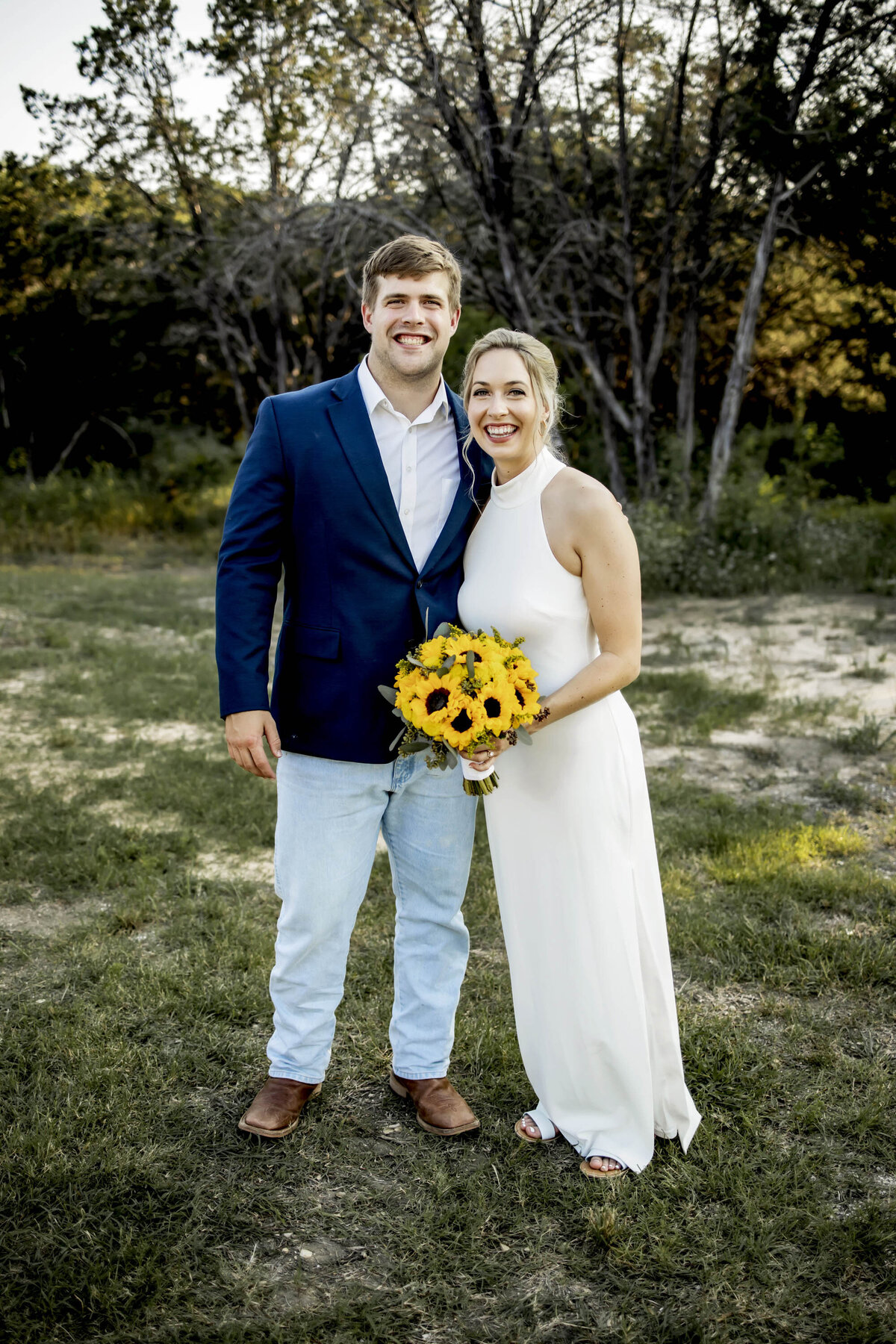 a bride and her brother in central texas