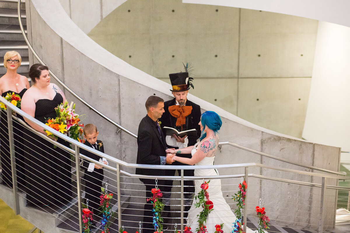 14 - Dali Museum St. Pete Wedding Staircase Ceremony - Tampa Bay Wedding Planner