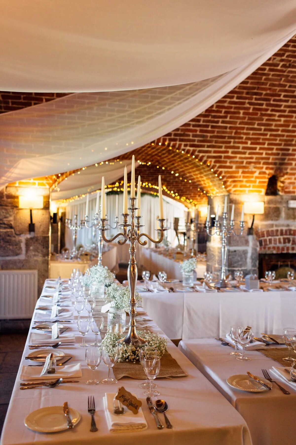 A table set up for a formal dinner