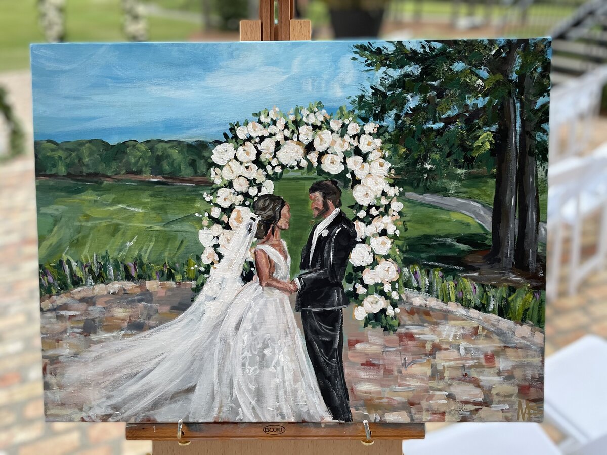 Miriam Shufelt Art live wedding painting, Mississippi