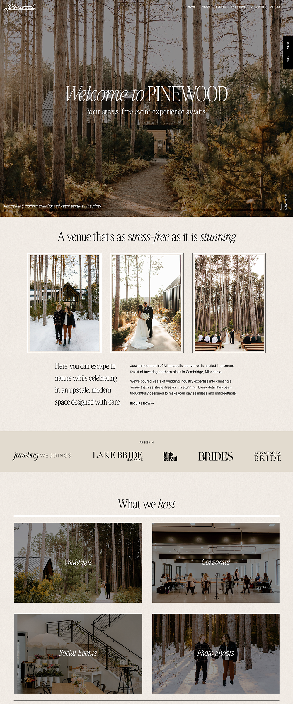 Showit-Website-for-Wedding and Event Venue_Pinewood_Home