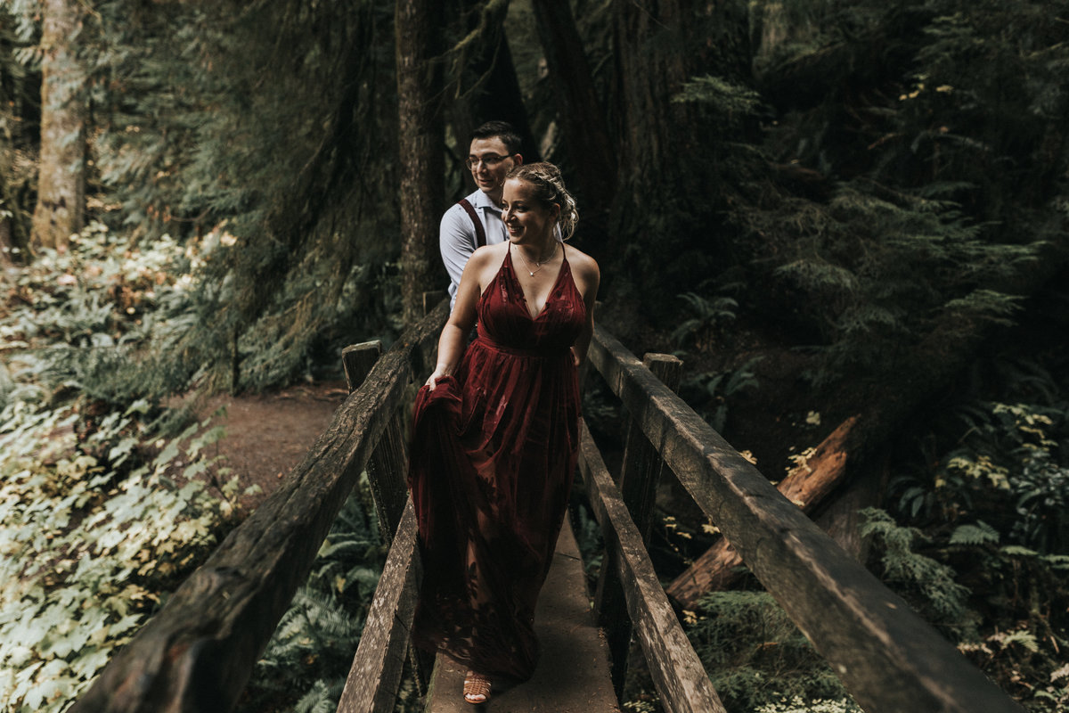 lakecrescent - olympic national park - marymere falls - elopement - engagement session-34