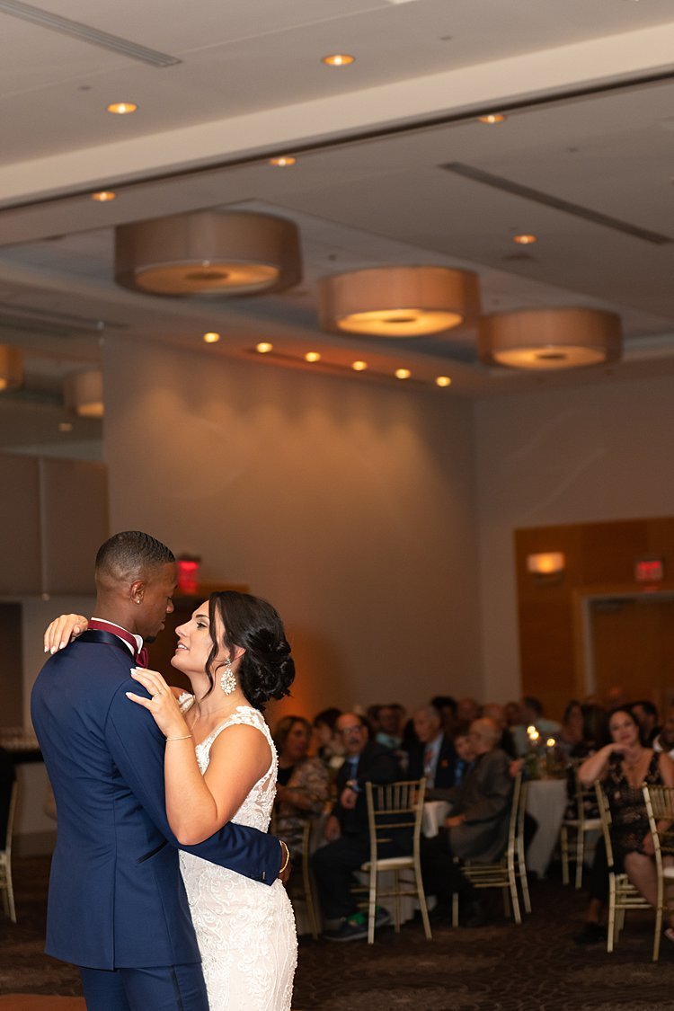 Bride and Groom during their First Dance in the ballroom of the Hyatt Regency Pittsburgh Airport