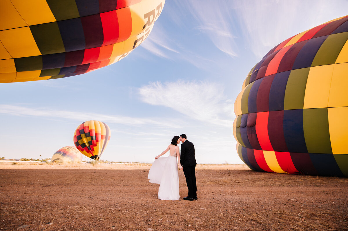 hot air balloon elopement inspiration