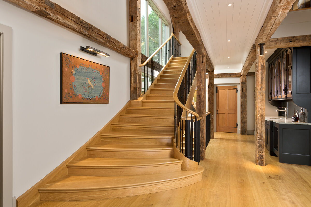 light wood staircase