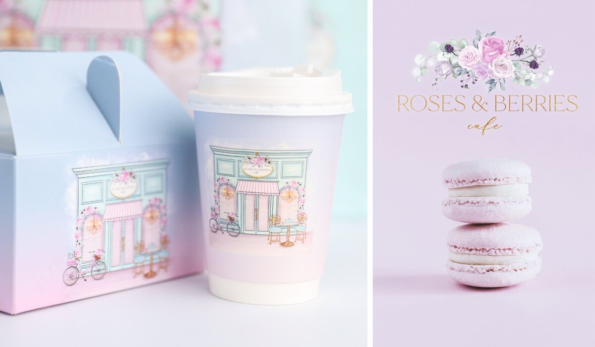 brand design for a pastel coffee shop4