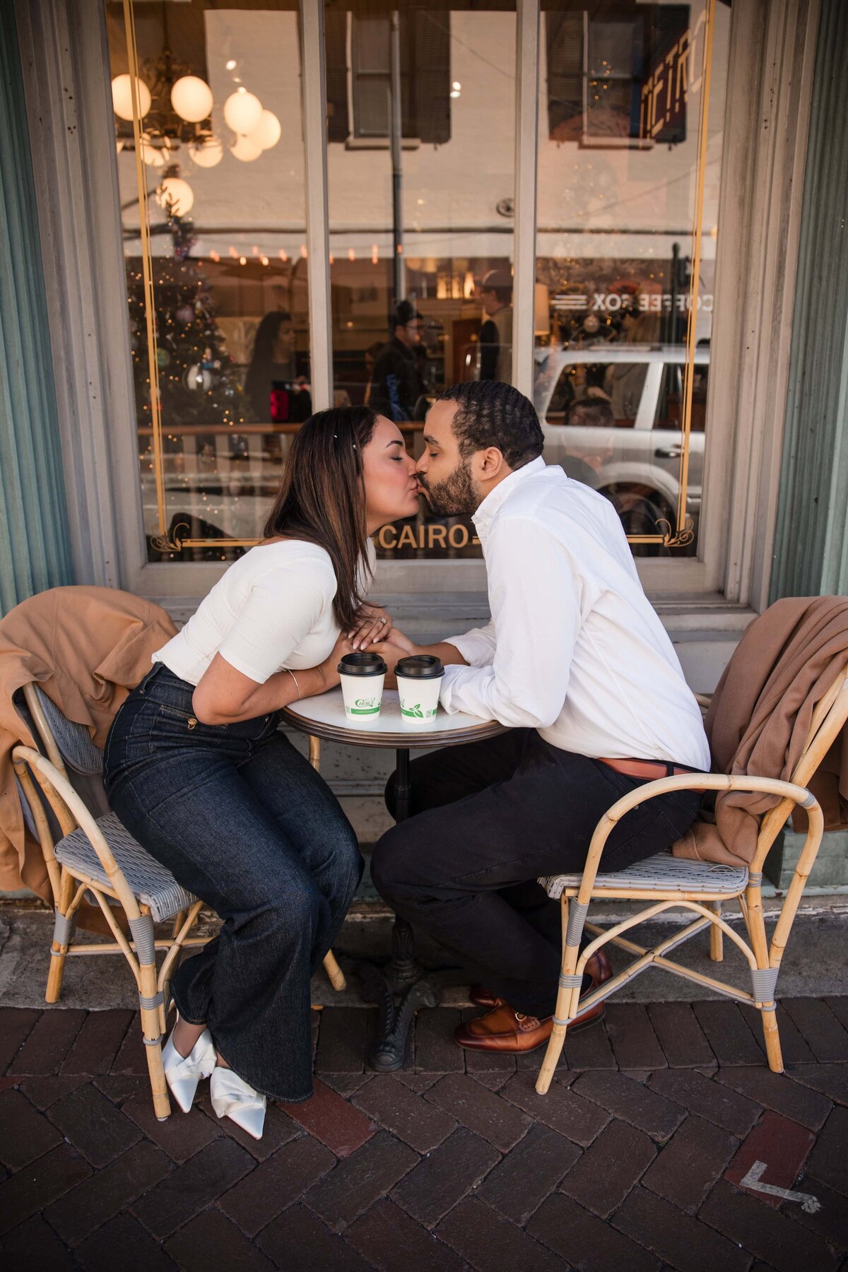 Cafe Engagement in Savannah GA | Phavy Photography
