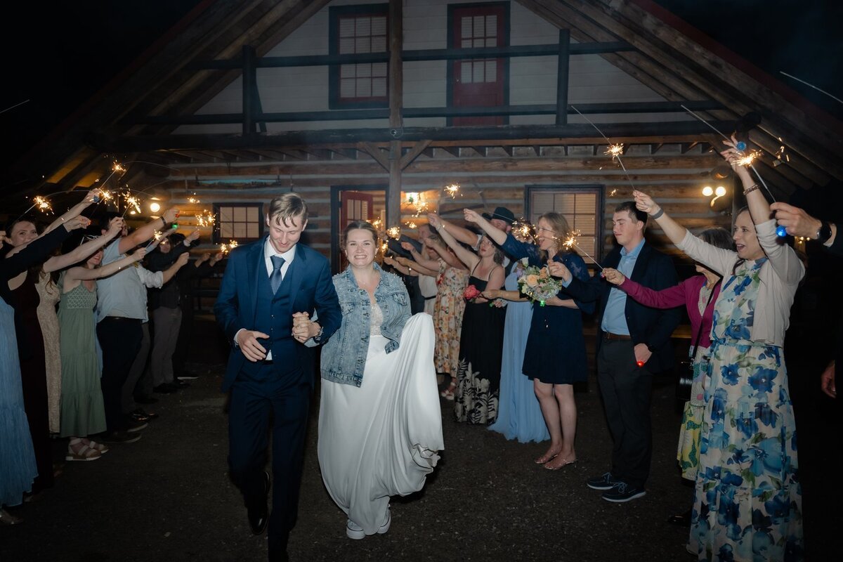 bride and groom sparkler exit night issaquah washington wedding