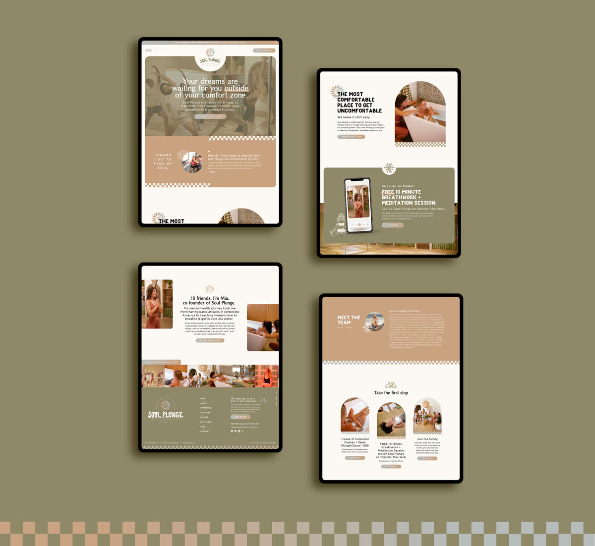 Showit Website Design Mockups for a Wellness Brand and Yoga Studio