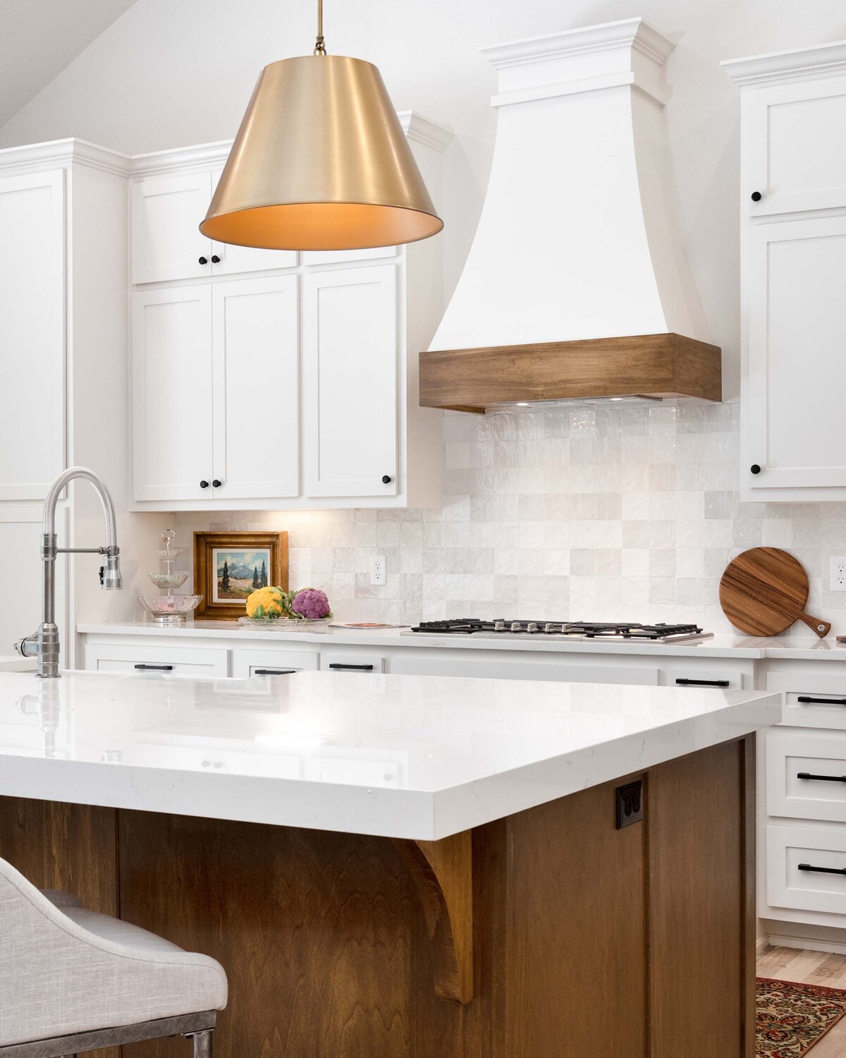 White and gold kitchen Broken Arrow Home Boulevard Interiors 10