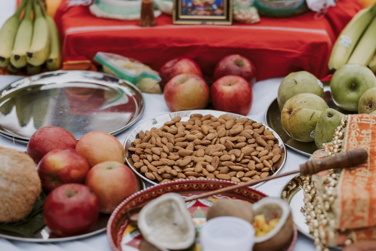 south asian american wedding in california red