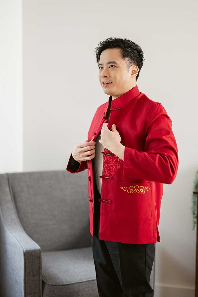 Chinese Groom getting ready