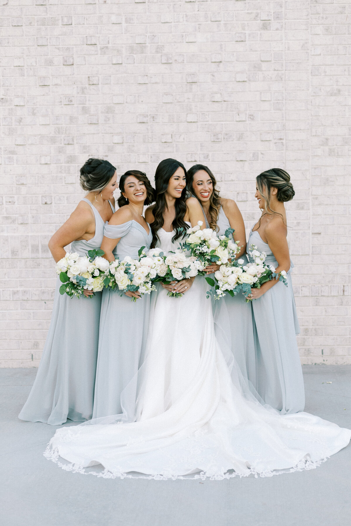 Slate blue bridesmaids dresses