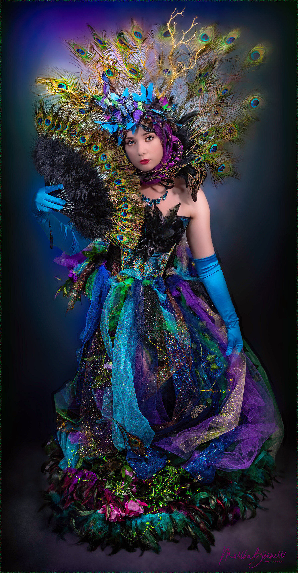 LAURYN TEVEBAUGH PEACOCK WITH FAN