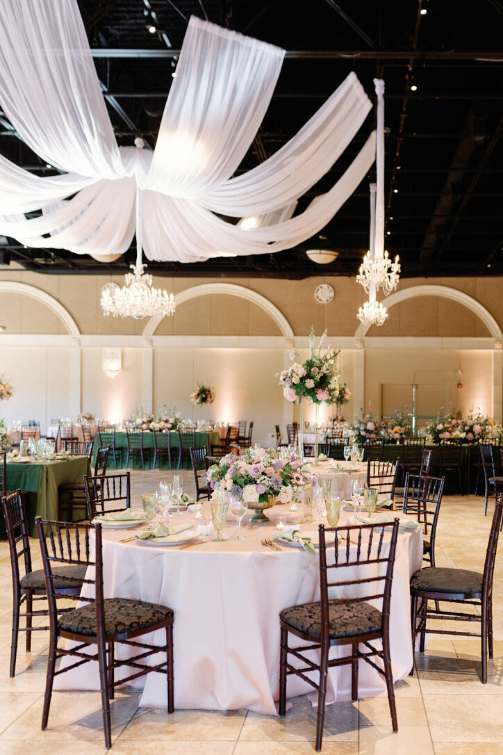 chandeliers, gold accents, blush,