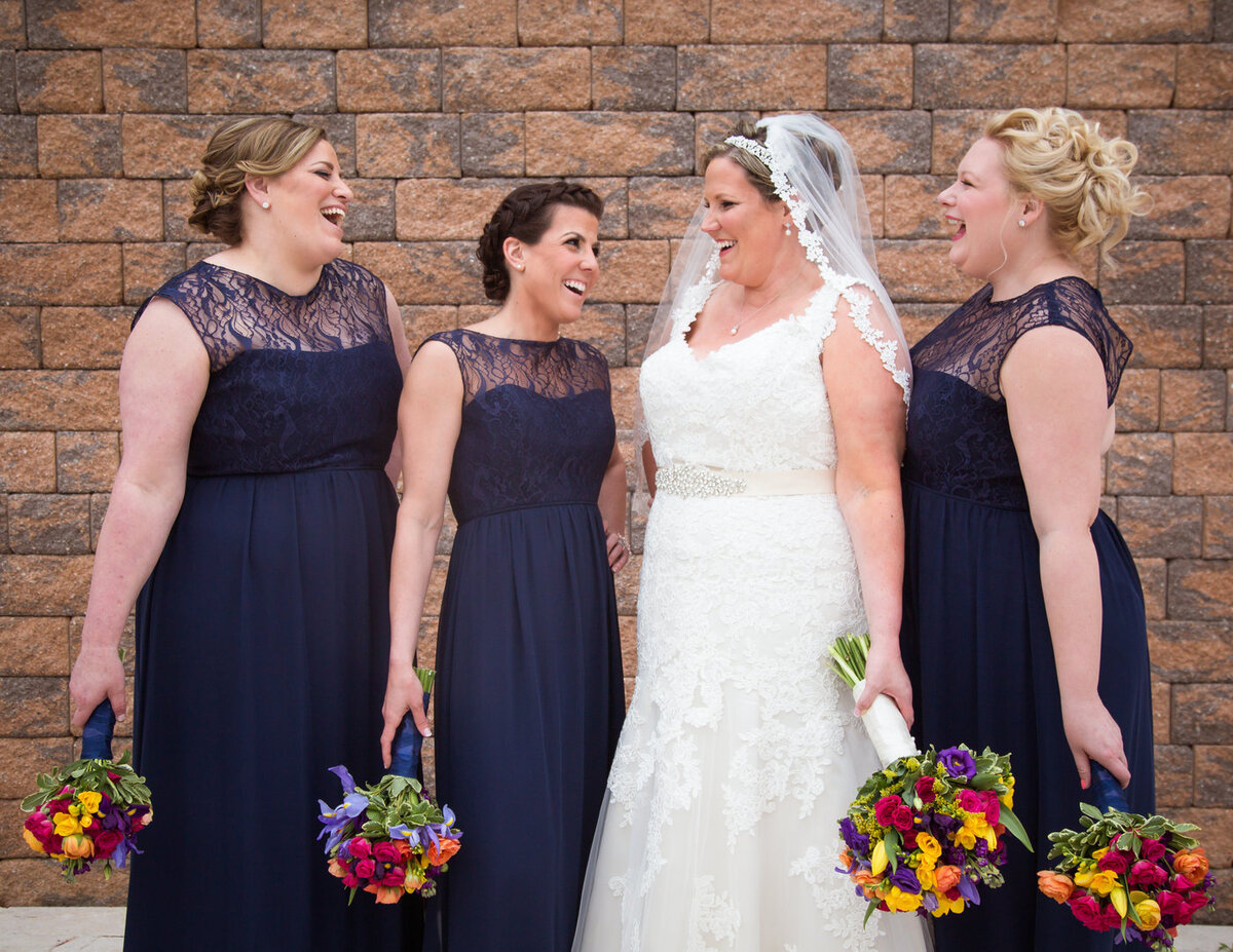 Bride with bridesmaids at Luciens Manor by Orlando Wedding Photographer